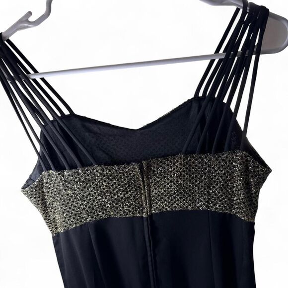 Insane stunning Vintage American Full Length Gown With Gold Sparkly Bodice - Picture 4 of 8